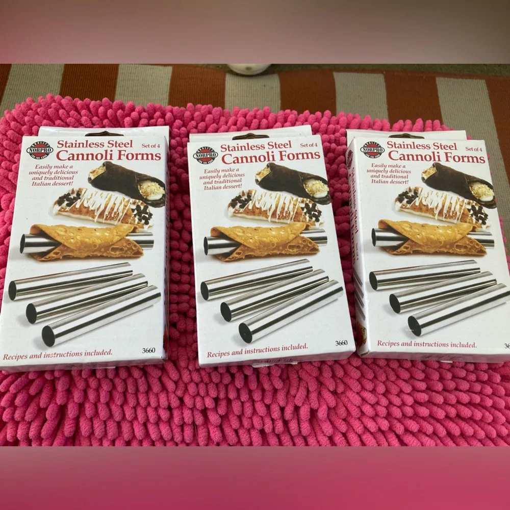 New in Box 12-Stainless Steel Cannoli Forms Recipe/Instructions Included All $20